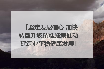 坚定发展信心 加快转型升级精准施策推动建筑业平稳健康发展