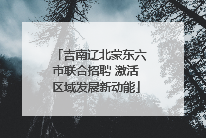 吉南辽北蒙东六市联合招聘 激活区域发展新动能