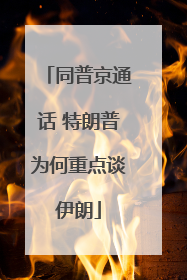 同普京通话 特朗普为何重点谈伊朗