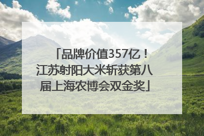 品牌价值357亿！江苏射阳大米斩获第八届上海农博会双金奖