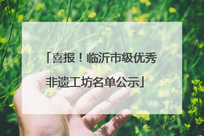喜报！临沂市级优秀非遗工坊名单公示