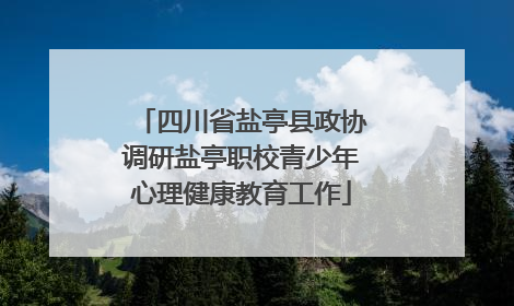 四川省盐亭县政协调研盐亭职校青少年心理健康教育工作