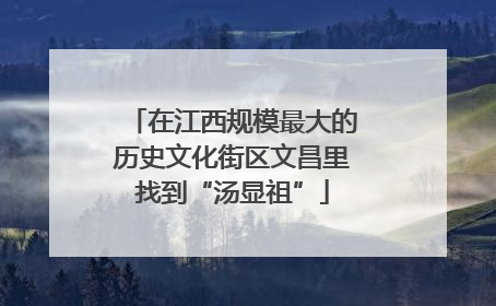 在江西规模最大的历史文化街区文昌里找到“汤显祖”