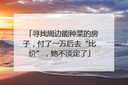 寻找周边能种菜的房子，付了一万后去“比价”，她不淡定了