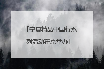 宁夏精品中国行系列活动在京举办