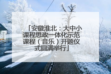 安徽淮北：大中小课程思政一体化示范课程（音乐）开题仪式圆满举行