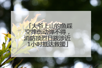 大爷上山钓鱼踩空摔伤动弹不得，消防顶烈日跋涉近1小时抵达救援