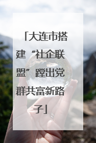 大连市搭建“社企联盟”蹚出党群共富新路子