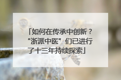 如何在传承中创新？“浙派中医”们已进行了十三年持续探索