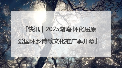 快讯｜2025湖南·怀化屈原爱国怀乡诗歌文化推广季开幕