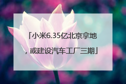 小米6.35亿北京拿地，或建设汽车工厂三期