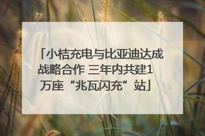 小桔充电与比亚迪达成战略合作 三年内共建1万座“兆瓦闪充”站