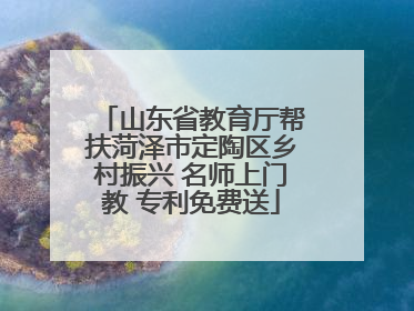 山东省教育厅帮扶菏泽市定陶区乡村振兴 名师上门教 专利免费送