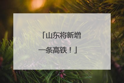 山东将新增一条高铁！