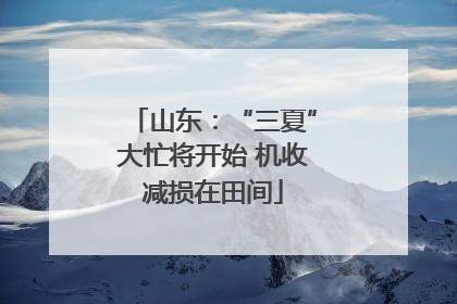 山东：“三夏”大忙将开始 机收减损在田间