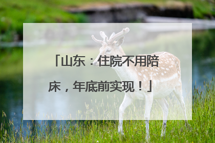 山东：住院不用陪床，年底前实现！