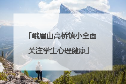 峨眉山高桥镇小全面关注学生心理健康