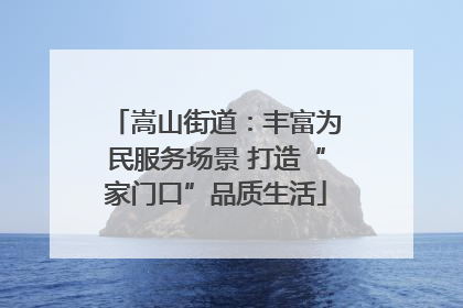 嵩山街道：丰富为民服务场景 打造“家门口”品质生活