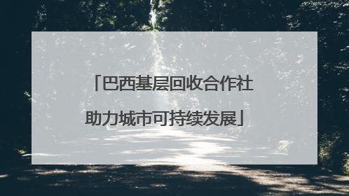 巴西基层回收合作社助力城市可持续发展