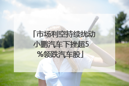 市场利空持续扰动 小鹏汽车下挫超5%领跌汽车股