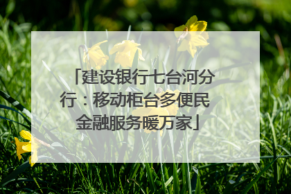 建设银行七台河分行：移动柜台多便民 金融服务暖万家