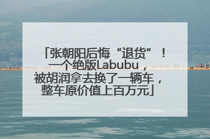 张朝阳后悔“退货”！一个绝版Labubu，被胡润拿去换了一辆车，整车原价值上百万元