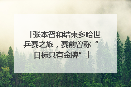 张本智和结束多哈世乒赛之旅，赛前曾称“目标只有金牌”