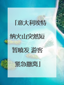 意大利埃特纳火山突然短暂喷发 游客紧急撤离