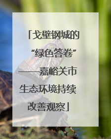 戈壁钢城的“绿色答卷”——嘉峪关市生态环境持续改善观察