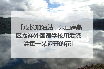 成长加油站，乐山高新区嘉祥外国语学校用爱浇灌每一朵迟开的花