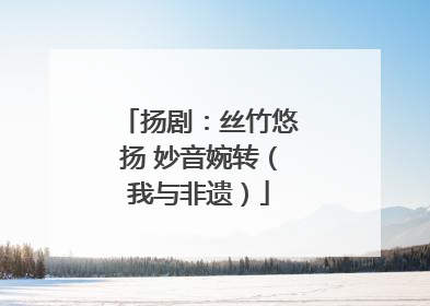 扬剧：丝竹悠扬 妙音婉转（我与非遗）