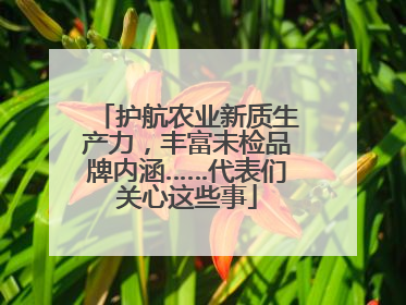 护航农业新质生产力，丰富未检品牌内涵……代表们关心这些事
