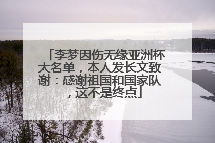 李梦因伤无缘亚洲杯大名单，本人发长文致谢：感谢祖国和国家队，这不是终点