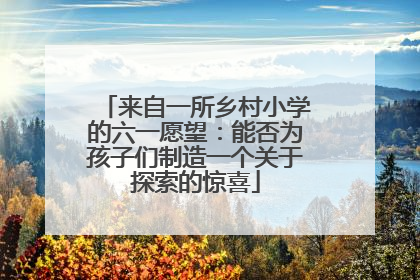 来自一所乡村小学的六一愿望：能否为孩子们制造一个关于探索的惊喜