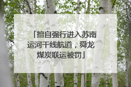 擅自强行进入苏南运河干线航道，舜龙煤炭联运被罚