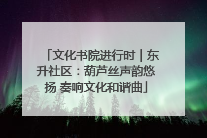 文化书院进行时｜东升社区：葫芦丝声韵悠扬 奏响文化和谐曲