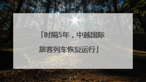 时隔5年，中越国际旅客列车恢复运行