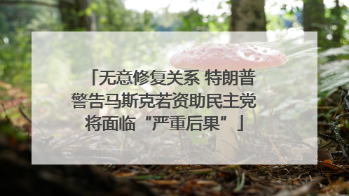无意修复关系 特朗普警告马斯克若资助民主党将面临“严重后果”