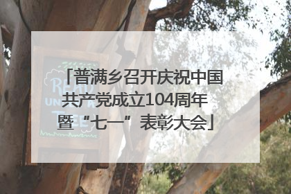 普满乡召开庆祝中国共产党成立104周年暨“七一”表彰大会