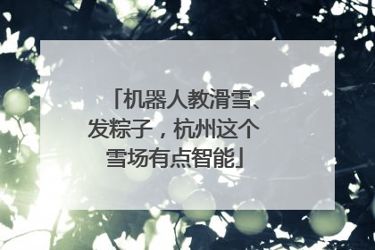 机器人教滑雪、发粽子，杭州这个雪场有点智能