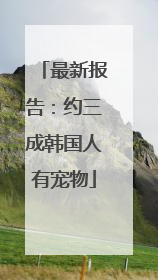 最新报告：约三成韩国人有宠物
