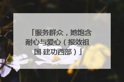 服务群众，她饱含耐心与爱心（报效祖国 建功西部）