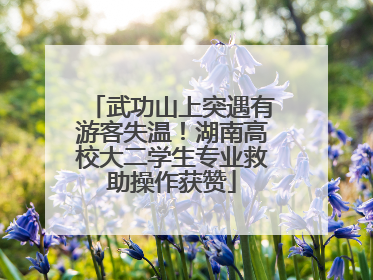 武功山上突遇有游客失温！湖南高校大二学生专业救助操作获赞