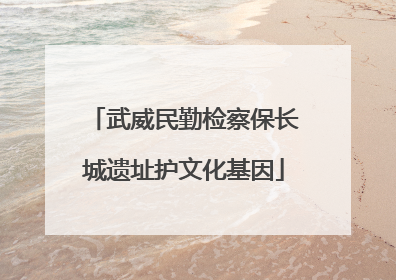 武威民勤检察保长城遗址护文化基因