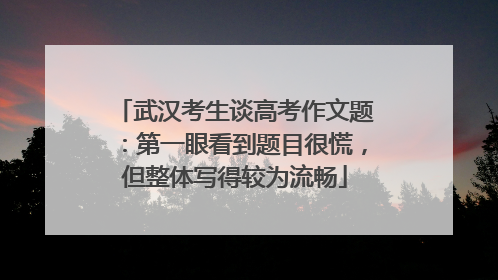 武汉考生谈高考作文题：第一眼看到题目很慌，但整体写得较为流畅