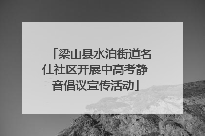 梁山县水泊街道名仕社区开展中高考静音倡议宣传活动