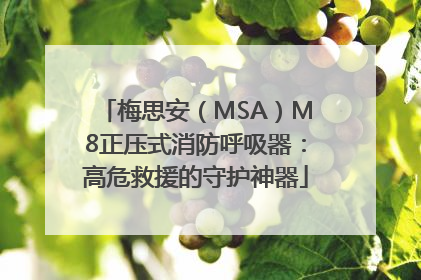 梅思安（MSA）M8正压式消防呼吸器：高危救援的守护神器