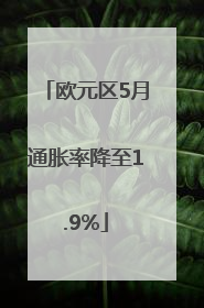 欧元区5月通胀率降至1.9%