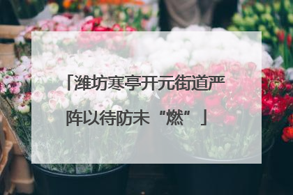 潍坊寒亭开元街道严阵以待防未“燃”