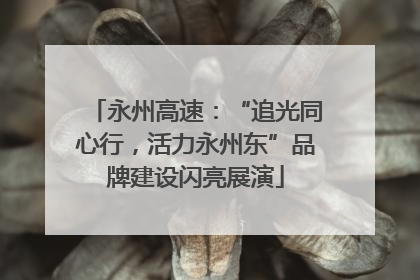 永州高速：“追光同心行，活力永州东”品牌建设闪亮展演
